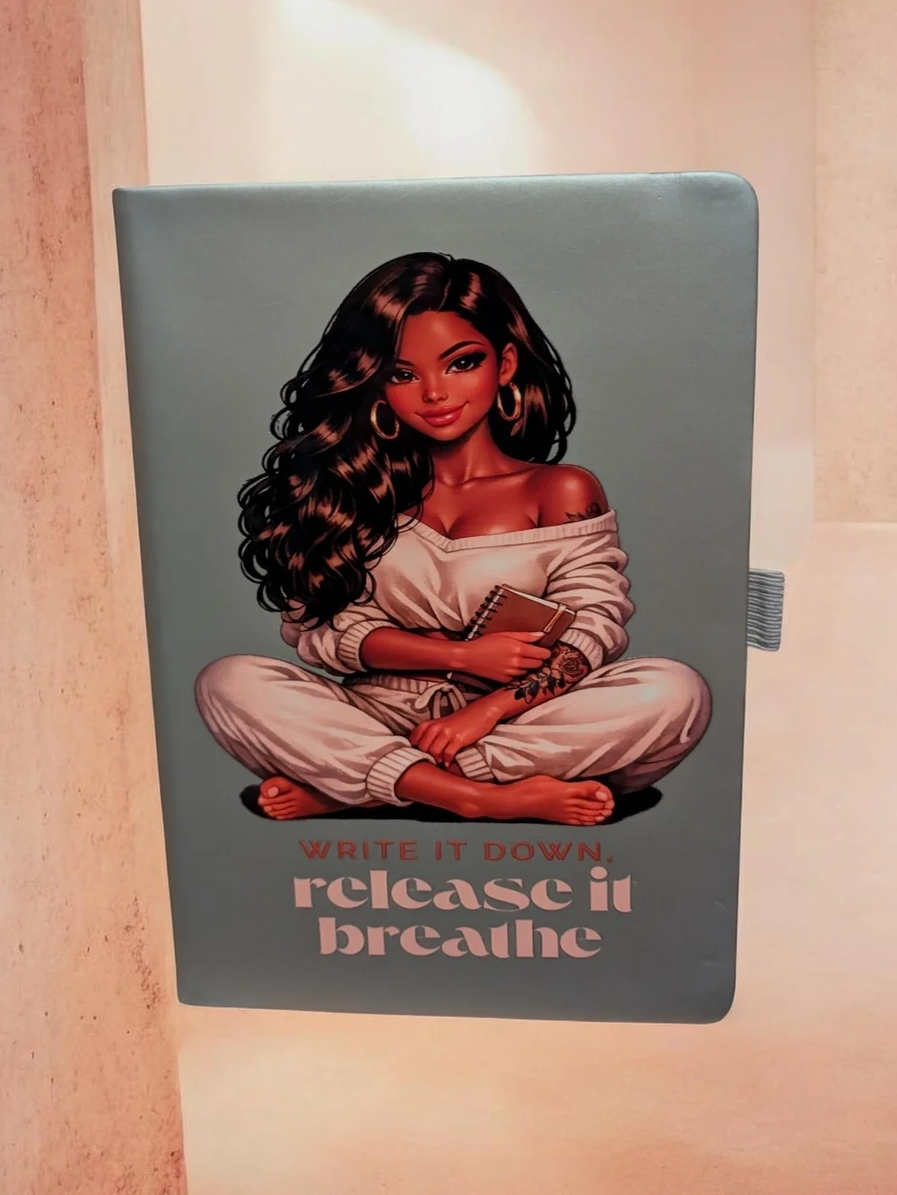 Write It Down Softcover Journal with Relaxed Figure Artwork - Sage
